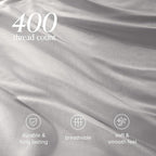 Bare Home 100% Organic Cotton Sateen Duvet Cover Set - 400 Thread Count - Smooth Sateen Weave - Warm & Luxurious - Duvet Cover (King/Cal King, Light Grey)