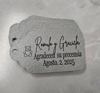 Mi Bautizo Baptism Christening Personalized Thank You Tags 20 pcs - More Colors Available (silver shimmer)