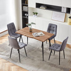 Rectangular Dining Table Set with Upholstered Chairs - Modern Kitchen Table and Chairs Set of 4 for Small Spaces - Grey