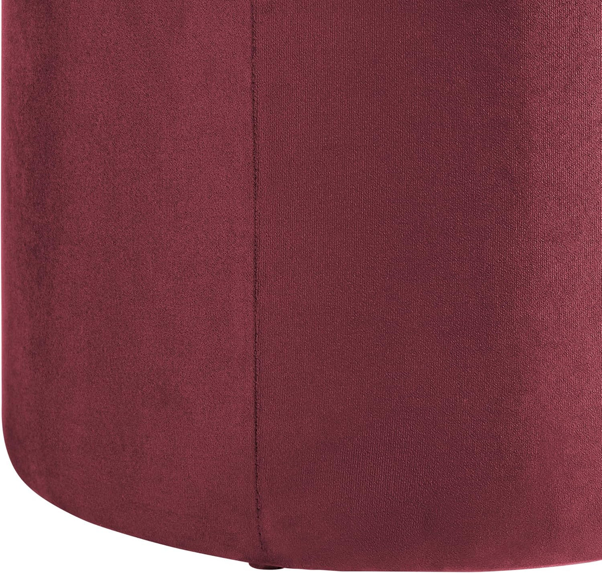 Studio Living® 19” Wentworth Ottoman Round Soft Velvet Bench, Stationary Ottomans, Backless Chair, Footrest for Living Room, Footstool Office, Bedroom, Padded Seat, Plum