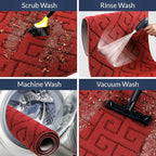 Walensee Indoor Doormat, Front Door Mat for Entrance (20"x32" Red) Machine Washable Entryway Rug, Non Slip Trapper Door Rugs Absorbent Dirt Low Profile Shoes Scraper Inside Floor Mats for Entry