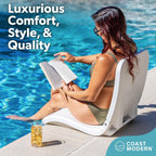 Coast Modern Portable Poolside Chair – Adult Foldable Flip Chair for Pool, Beach, Tailgating & Stadium – Durable Plastic with Back Support