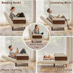 JASIWAY 3 in 1 Convertible Sleeper Chair, 37" Futon Sofa for Small Spaces