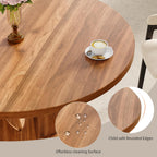 iPormis 43.3-59 Inch Extendable Round Dining Table for 6-8 People, Oval Dinner Table with Adjustable Top and A Stable Round Pedestal Base, Space Saving Wooden Kitchen and Dining Table, Walnut