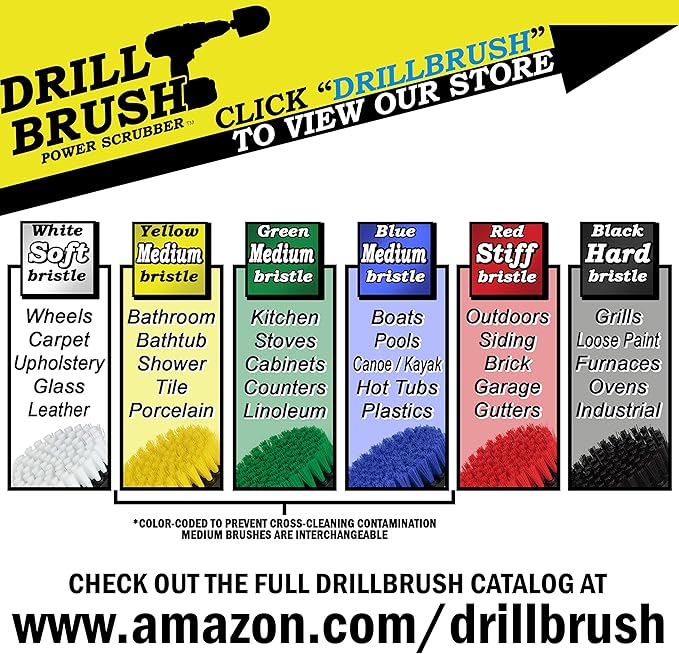 Pool Accessories - Cleaning Supplies - Drill Brush - 5 Piece Spin Brush Pool Cleaning Kit - Pool Supplies - Slide - Deck Brush - Hot Tub - Spa - Pond Liner - Pool Brush - Carpet Cleaner