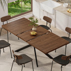 Extendable Dining Room Table for 4 6 8, 55"-70.9" Long Rectangle Kitchen Table,Wood Expandable Dining Table with Butterfly Leaf Self-Storing, Space Saving, For Kitchen Dining Living Room,Modern,Walnut | Simply Flip Leaf Expandable Rectangle Dining
