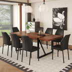9 Piece Dining Table Set, 86.6'' Dining Table Set for 8,Wooden Table with Chairs Set, Ideal for Home, Kitchen Room & Conference Area