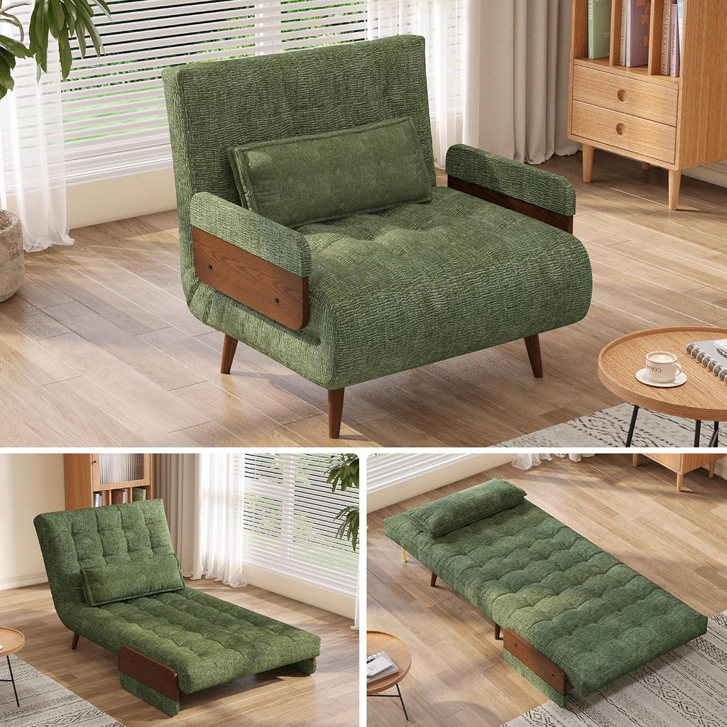 JASIWAY 28" Mid-Century Convertible Sofa Chair Bed Sleeper for Adult, Futon