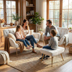 48”Small Loveseat Sofa, Modern Velvet Upholstered Mini Couch 2-Seater Fluffy Love Seat with Quilting Backs and Metal Legs for Small Space Living Room, Bedroom, Beige