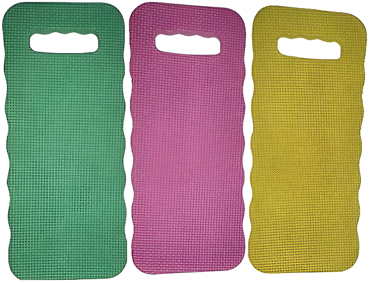Bexter Foam Garden Kneeling Pads (2-Pack) – Thick, Lightweight Cushion for Gardening, Cleaning, Exercise – 15.75'' x 7'' x 0.68'' – Assorted Colors: Blue, Pink, Yellow, Green