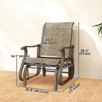 Outsunny Outdoor Glider Chair Patio Garden Steel Frame Light Mixed Brown | Gliders for Outside Patio, Mesh Fabric, Backyard, Porch
