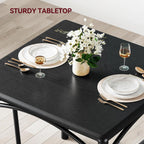 3-Piece Dining Table Set for 2, Kitchen Table Set with 2 Upholstered Chairs, Square Dining Table Set for Apartment, Studio, Small Space, Black