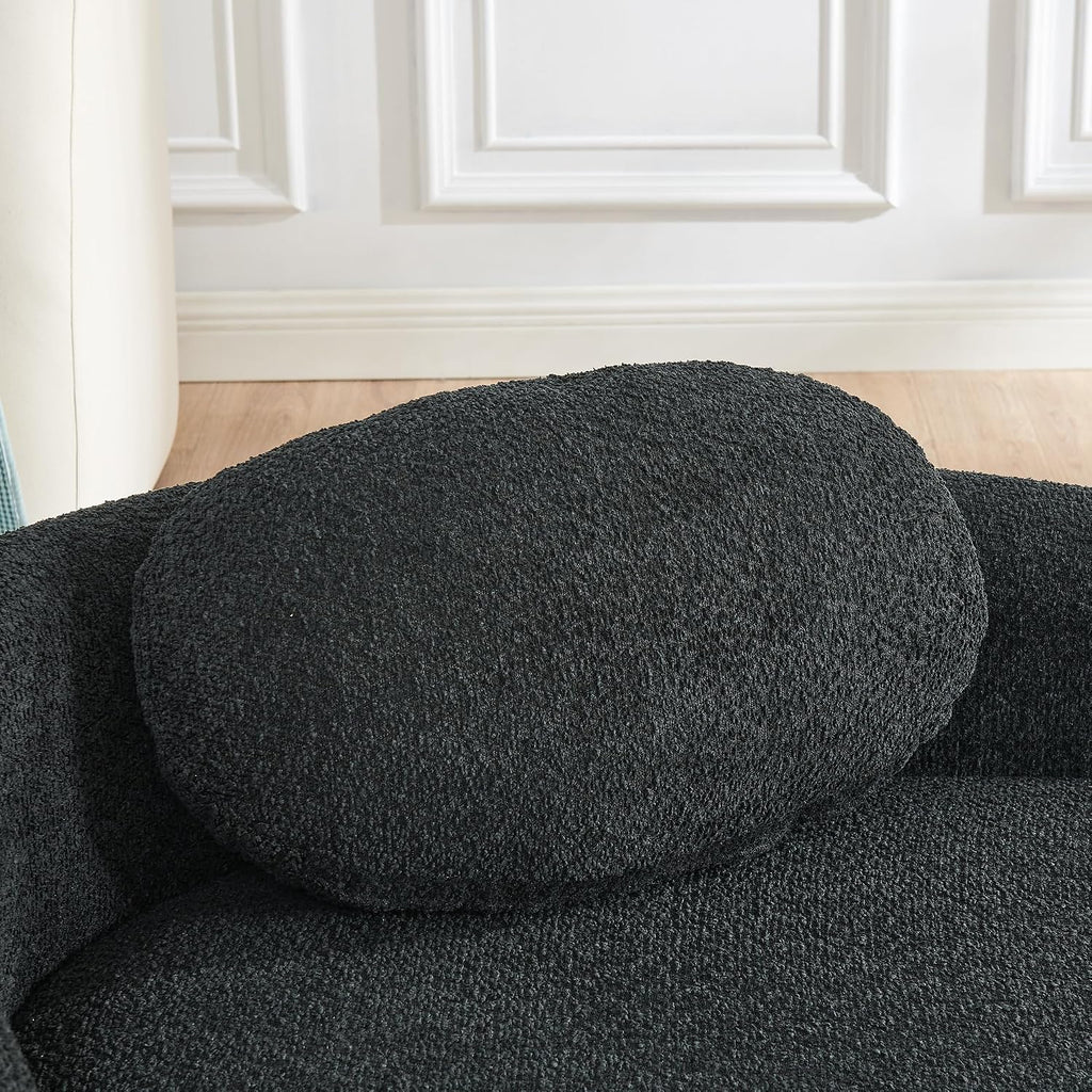 Full Foam Chaise Lounge Chair Indoor, Boucle Upholstered Chaise Lounge Sofa Bed, Right Facing Leisure Cloud Recliner Couches Sleeper Daybed for Living Room