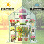 Walk-in Greenhouse for Outdoors, Thickened PE Cover & Heavy Duty Powder-Coated Steel, Mesh Door & Screen Windows, 14 Sturdy Shelves 4.7x4.7x6.4 FT, (GHW002G)