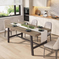 GarveeHome Industrial Dining Table for 4-6 People, 63" Long Wooden Kitchen Table with Sturdy Metal Frame & Black Finish - Seats 4 Rectangular Counter for Dinner, Kitchen, Dining Room - Rustic Pear