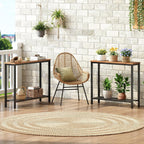 HOOBRO 29.5" Narrow Console Table, Set of 2, Small Entryway Table with Shelf, 2 Tier Thin Sofa Table, Behind Couch Table, Side Table, for Hallway, Living Room, Rustic Brown and Black BF74XGP201