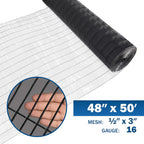 Fencer Wire 16 Gauge Black Vinyl Coated Welded Wire Mesh Size 0.5 inch by 3 inch (4 ft. x 50 ft.)