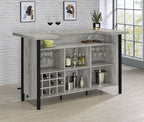 Coaster Home Furnishings - Bellemore - Wood & Metal - Bar Cabinet with Bottle Rack and Stemware Racks with Open Storage - Dining Room & Home Bar - Gray Driftwood - 182105