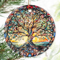 Colorful Ceramic Tree of Life Christmas Ornament, Tree of Life & Christmas Ornaments for Tree, Holiday Decor - Pattern C