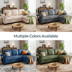 LINSY HOME Sectional Sleeper Sofa Pull Out Couches for Living Room (Green, Sleeper Sofa 1) | Pull Out Sofa Bed, Storage, USB Charging, Cup Holders, Plush Corduroy
