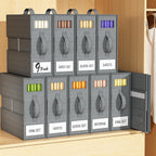 9 Pack Sheet Organizers and Storage, Bed Sheet Organizer | Large Sheet Storage Organizer for Linen Closet, Bedding Storage Boxes, Closet Organizers and Storage for Clothing, Blankets