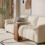 C Table end Table,Rolling Side Table with Wheels,Couch Tables That Slide Under，C Shaped Sofa Tray for Living Room, Bedroom,Chair, 2 PCS