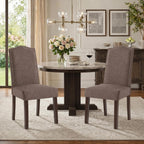 Upholstered Dining Chair Modern Stylish Kitchen Diner Fabric Set of 4 | Fabric Silver Nailhead Trim & Wood Legs, High Back, Living Room Restaurant Farmhouse Cafe, Mid Century Accent