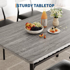 IDEALHOUSE Small Dining Table Set for 2, 3-Piece Dining Set with Storage Rack, Wood Kitchen Table with Upholstered Chairs, Square Table Set with Metal Legs Support, for Dining Room, Living Room, Grey
