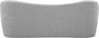 Meridian Furniture 119Grey Flair Collection Modern | Contemporary Boucle Fabric Upholstered Bench with Curved Back Design, Grey, 62" W x 23" D x 24" H