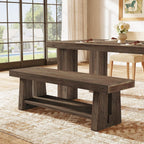 63'' Solid Wood Entryway Bench with Open Shelves, 2-Tier End of Bed Bench, Farmhouse Wooden Bench Indoor for Dining Room, Living Room, Hallway, Bedroom
