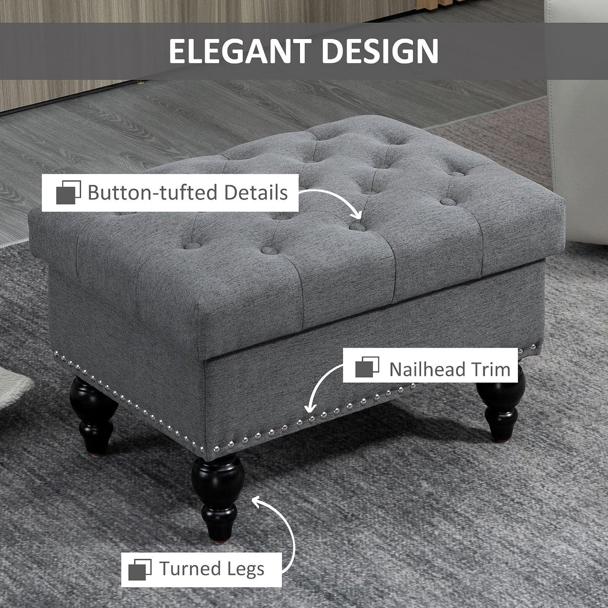 Living Room Ottoman with Storage