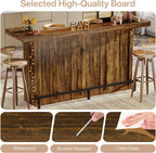 Tribesigns 4-Tier Bar Table, 70.9-Inch Large Home Bar Unit, Brown | with Storage Shelves, Wine Glass Holder and Footrest; for Kitchen, Indoor