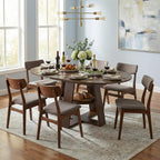 43.3-59" Extendable Round Dining Table, Modern Oval Kitchen Table with Removable Leaves, Wooden Base with Storage Shelf, Space Saving Dining Table for Kitchen Living Room Apartment Small Space, Walnut