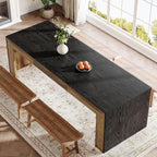 Tribesigns Extra Long Dining Table for 6-8 People, 78.7-Inch Rectangular Kitchen Table with Wooden Tabletop and Legs for Kitchen, Dining Room, Living Room, Heavy Duty, Black+Brown | Wooden Kitchen Table for Dining Room, Living Room, Heavy Duty, Large
