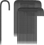 36 Pieces 12-Inch Garden Ground Stakes Galvanized Steel J Shape Hook Rebar Stake - Heavy Duty Anchors for Tents, Position Kits,Fences, and Trampolines