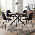 Round Dining Table Set for 4, Round Kitchen Dining Table and Chairs Set for 4,46.5" Modern Dining Room Table Set for 4 with Upholstered Chairs for Small Space Kitchen Office Cafe Apartment