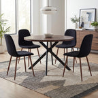 Round Dining Table Set for 4, Round Kitchen Dining Table and Chairs Set for 4,46.5" Modern Dining Room Table Set for 4 with Upholstered Chairs for Small Space Kitchen Office Cafe Apartment