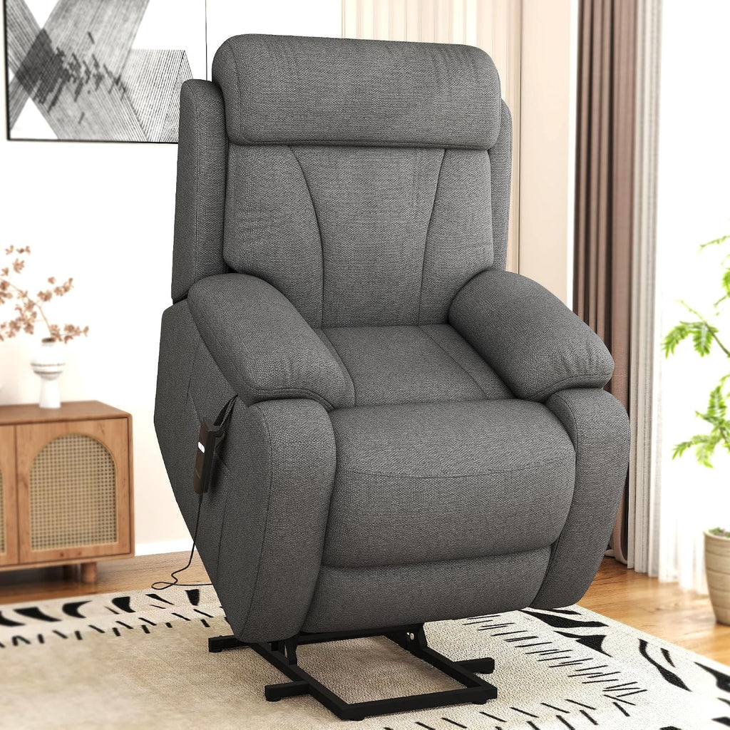 Power Lift Recliner Chair for Elderly with Remote Control - Heavy Duty 330 lbs Snowflake Velvet Fabric, Compact Electric Lift Chair for Seniors Small Spaces Living Room Bedroom