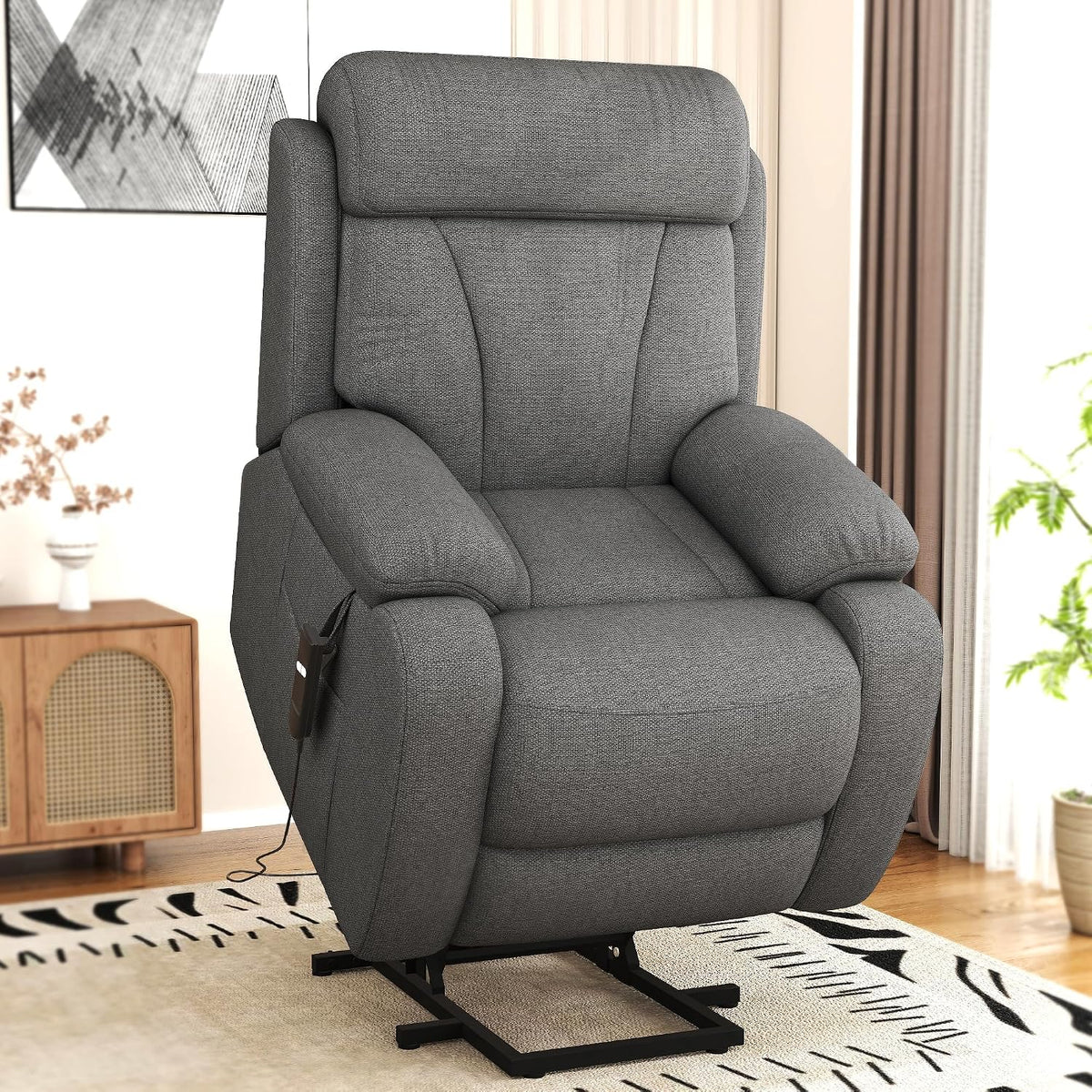 Power Lift Recliner Chair for Elderly with Remote Control - Heavy Duty 330 lbs Snowflake Velvet Fabric, Compact Electric Lift Chair for Seniors Small Spaces Living Room Bedroom