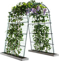 Idzo Garden Arch Trellis, 88in Tall Stainless Steel Tunnel Vegetable Trellis w PE Coating Protect Against Rust, Space-Saving & Durable Cucumber Trellis for Climbing Plants Outdoor, Minimal Maintenance