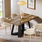 Tribesigns 47-Inch Dining Table for 4 People, Modern Kitchen Table with Wooden Legs, Dinner Table for Kitchen, Dining Room, Small Space, Black and Brown