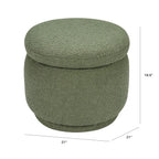 Enoki Storage Ottoman in Olive Boucle, Greenguard Gold Certified