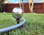 Lulu Decor, Garden Silver Gazing Ball Hose Guide, Set of 2. Strong and Decorative Hose Guide that Protects Your Plants While Providing Elegance to Your Garden