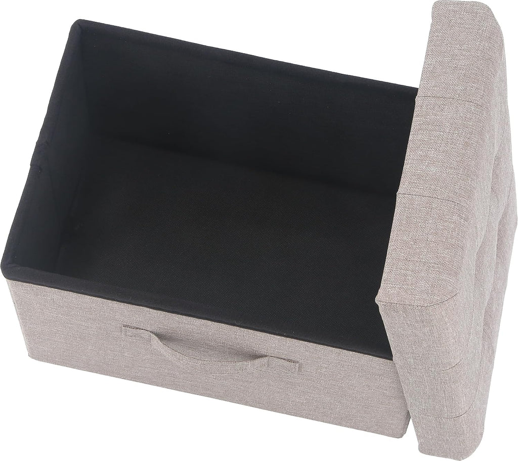 Fuji Boeki 86142 Hunt Folding Storage Stool, Width 15.0 inches (38 cm), Light Gray, Inner Box, Load Capacity 176.4 lbs (80 kg)