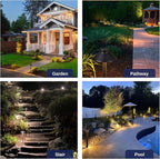 Brass Low Voltage Landscape Lighting - 12V LED Path Lights IP65 Waterproof, Hard-Wired Pathway Light Black for Outside Walkway Garden with 3W 2700K Warm White G4 Replaceable Bulb (6 Pack)