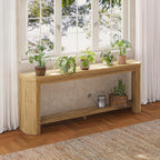 70" Console Table for Entryway, Narrow Long Sofa Table Behind Couch, Wood Couch Table with Open Storage, Easy Assembly Entryway Table for Living Room, Hallway, Foyer, Couch, Natural Oak