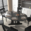 Round Expandable Dining Table,Wood Extendable Dining Room Table Extendable Table, Long Dining Table for Kitchen
