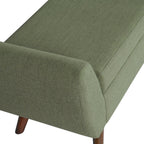 HomePop 60" Modern Storage Bench with Wood Legs - Olive Green Woven