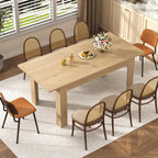 jiteentarou Extendable Dining Table for 6-10 People from 59in to 86in, 86inch Long Expandable Tables for Small Spaces, Wooden Adjustable Tables for Dining Room, Kitchen, Living Room, Oak