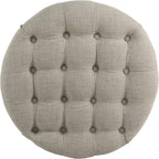 Homepop Home Decor Button Tufted Woven Round Storage Ottoman Large